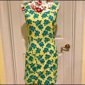 Lilly Pulitzer vintage yellow shift w/dogwood pattern - size 2